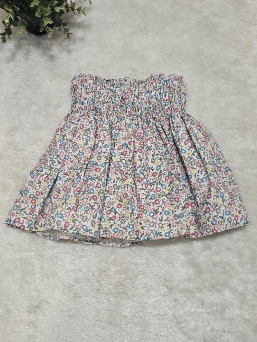 bella bliss Floral Smocked Preppy Cottagecore Cotton Skirt, 7